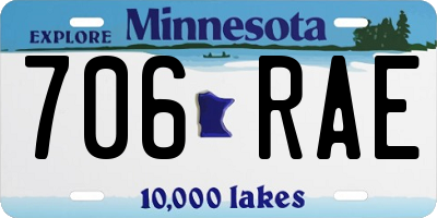 MN license plate 706RAE