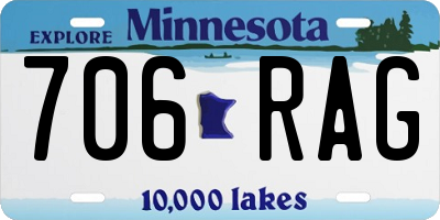 MN license plate 706RAG