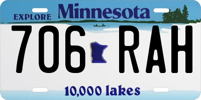 MN license plate 706RAH