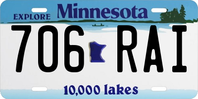 MN license plate 706RAI
