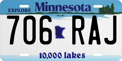 MN license plate 706RAJ