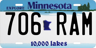 MN license plate 706RAM