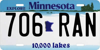 MN license plate 706RAN