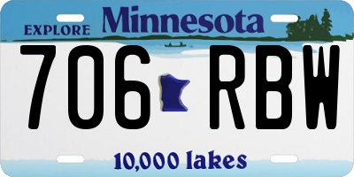 MN license plate 706RBW
