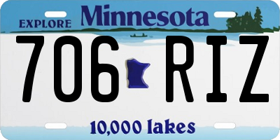MN license plate 706RIZ
