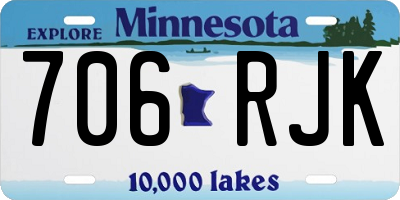 MN license plate 706RJK