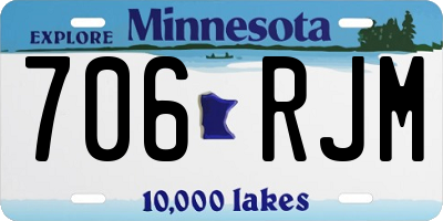 MN license plate 706RJM