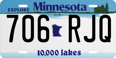 MN license plate 706RJQ