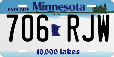 MN license plate 706RJW