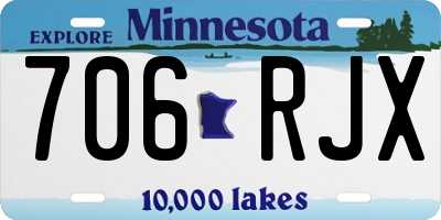 MN license plate 706RJX