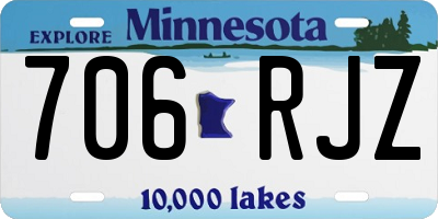 MN license plate 706RJZ