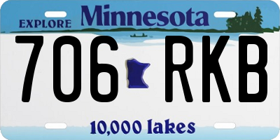 MN license plate 706RKB