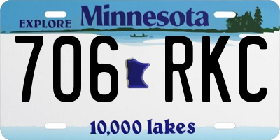 MN license plate 706RKC