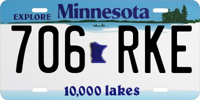 MN license plate 706RKE
