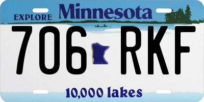 MN license plate 706RKF