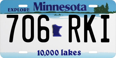 MN license plate 706RKI