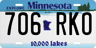 MN license plate 706RKO