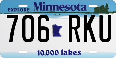 MN license plate 706RKU
