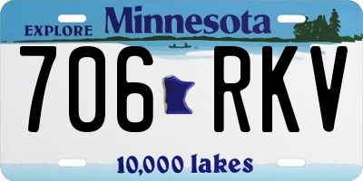 MN license plate 706RKV