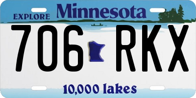 MN license plate 706RKX