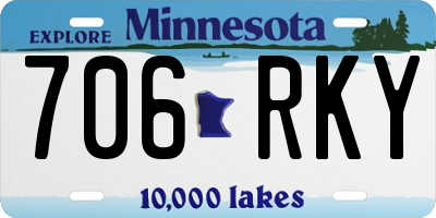 MN license plate 706RKY