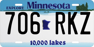 MN license plate 706RKZ