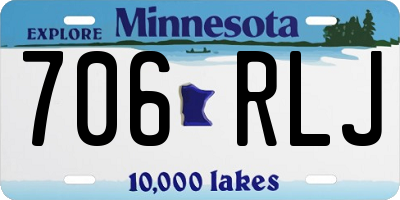 MN license plate 706RLJ