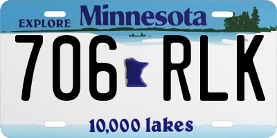 MN license plate 706RLK
