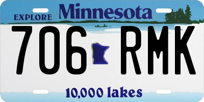 MN license plate 706RMK