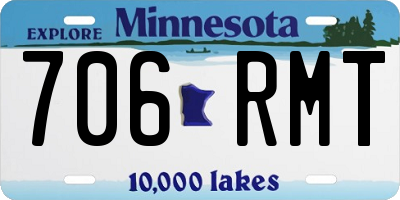 MN license plate 706RMT