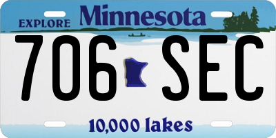 MN license plate 706SEC
