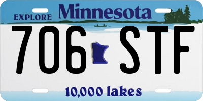 MN license plate 706STF