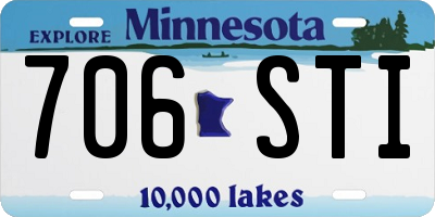 MN license plate 706STI