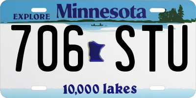 MN license plate 706STU