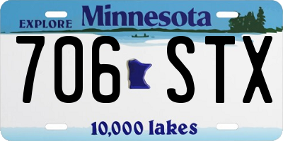 MN license plate 706STX