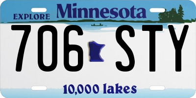 MN license plate 706STY