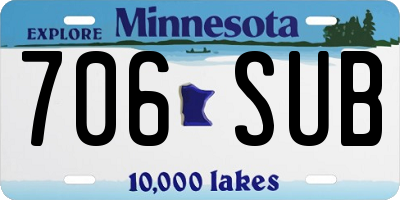 MN license plate 706SUB