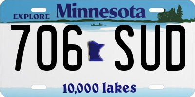 MN license plate 706SUD