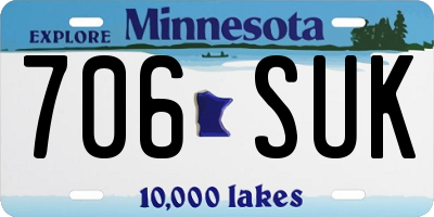 MN license plate 706SUK