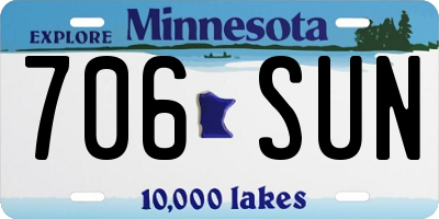 MN license plate 706SUN