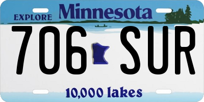 MN license plate 706SUR