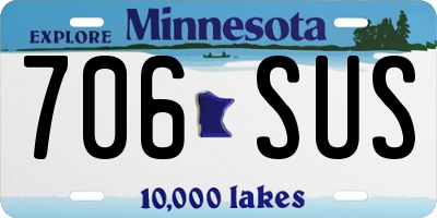 MN license plate 706SUS