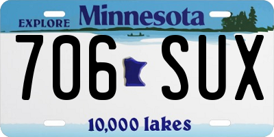 MN license plate 706SUX