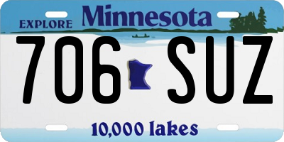 MN license plate 706SUZ