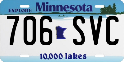 MN license plate 706SVC