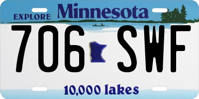 MN license plate 706SWF