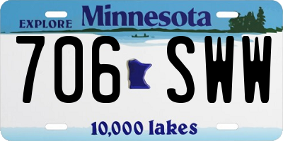 MN license plate 706SWW
