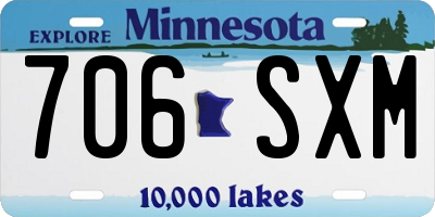 MN license plate 706SXM