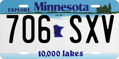 MN license plate 706SXV