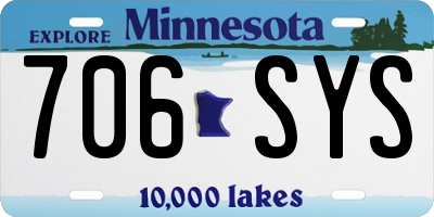 MN license plate 706SYS